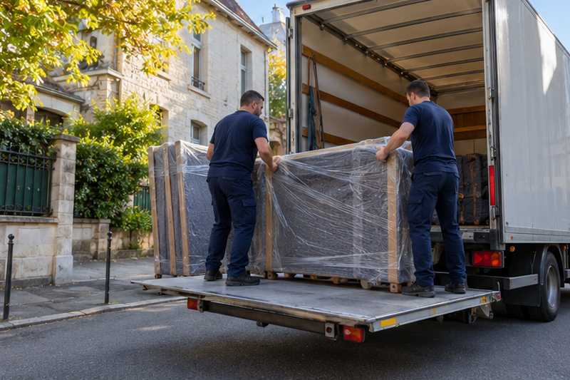 Bureau d'angle démonté chargé avec un hayon